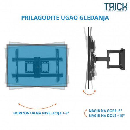 Trick Nosač Za TV Zglobni 37"-75", Max VESA 600x400, Nosivost 50kg ( TR764 )