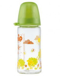 Nip staklena flašica sa širokom otvorom 0m+ 240ml zelena ( A001288 )