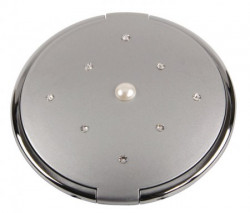 Ogledalce krug rasuti kristali srebrno x7 ( MC884SILVER )