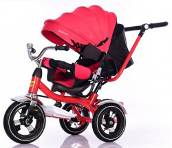 Tricikl Playtime 414 XL Roze/Crveni sa podesivim nagibom naslona + gume na naduvavanje sa Alu felnama