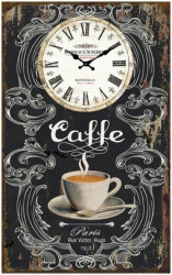 Zidni sat Crni Caffe 25x40cm ( 203277 )
