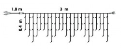 LED ledenice 101 kom toplo bela 3 x 0,4 m ( KDK 005 )