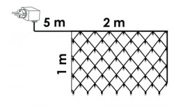 LED mreža 2,0 x 2,0 m 192 kom hladno bela, crni kabal ( KDL 137 )