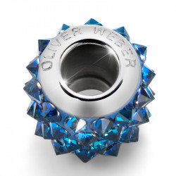 Ženski oliver weber spike steel bermuda blue privezak sa swarovski plavim kristalom za narukvicu ( 56004.blu )