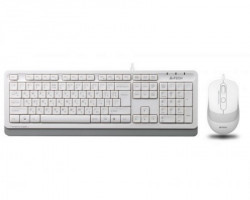 A4 Tech F1010 USB US bela tastatura + USB beli miš