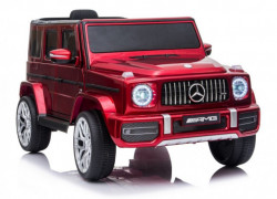 Mercedes G63 Licencirani Džip na akumulator sa kožnim sedištem i mekim gumama - Crveni