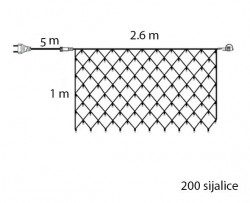 Novogodišnji ukrasi - Spoljašnja novogodišnja LED svetleća mreža 100x260cm Toplo bela Lumineo Icicle ( 494881 )