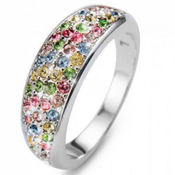 Ženski oliver weber floral multicolor prsten sa swarovski kristalima l ( 41142l )