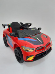 BMW MOTO SPORT - Crveni Auto na akumulator sa kožnim sedištem + funkcija ljuljanja