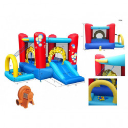 Dvorac za skakanje Bubble 4 u 1 - Trambolina na naduvavanje sa spustom 300x280x175