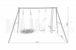 Ljuljaska za dvorište Gnezdo - metalna konstrukcija 318x156x196cm