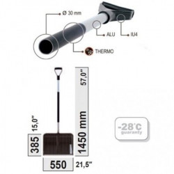 Prosperplast lopata za sneg 55 alpinus alutube eco crna sa alu d drškom ( PR ILT3TB-S411 )