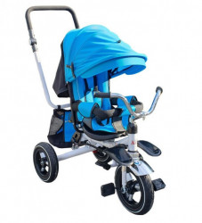 Tricikl Playtime 414/1 XL Plavi sa podesivim nagibom naslona + puna guma sa Alu felnama