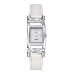 Ženski girl only kvadratni beli elegantni ručni sat sa belim kožnim kaišem ( 697800 )