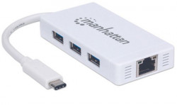 Intellinet USB HUB USB-C --> 3x USB 3.1, gigabit ethernet, manhattan 507608 ( 0538089 )