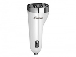 Xwave USB auto punjač, Dual USB port, 5V/3.1A, Bela sa srebrnim prstenom ( Xwave C23 )
