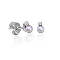 Ženske majorica cies nuage pearl biserne srebrne mindjuše sa cirkonom 4 mm ( 16287.06.2 000.010.1 )