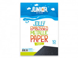 Jolly papir metalik reljefni, crna, A4, 250g, 10K ( 136211 )
