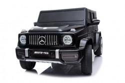 Mercedes G63 Licencirani Džip na akumulator sa kožnim sedištem i mekim gumama - Crni