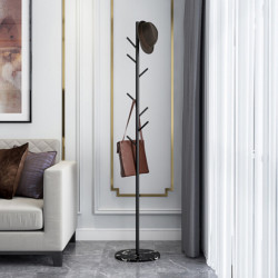 Čiviluk Elegant - metalni sa mermernom bazom 170x32 - Crni