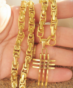Lant +medalion INOX placat ( otel inoxidabil ) cod mihasem398