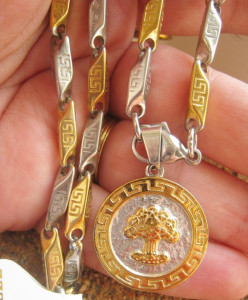 Lant +medalion INOX placat ( otel inoxidabil ) cod mihasem537