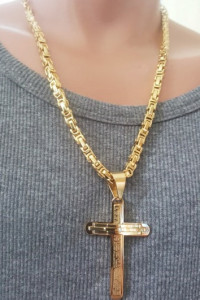 Lant +medalion INOX placat( otel inoxidabil ) cod mihasem678