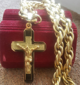 Lant +medalion INOX placat ( otel inoxidabil ) cod mihasem750