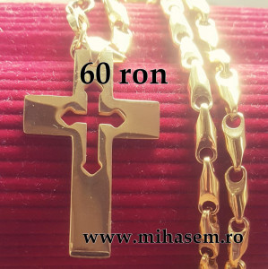 Lant +medalion INOX placat ( otel inoxidabil ) cod mihasem641