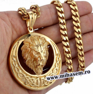 Lant +medalion INOX placat ( otel inoxidabil ) cod mihasem777