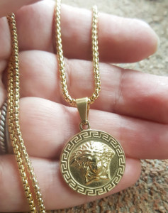 Lant +medalion INOX placat ( otel inoxidabil ) cod mihasem816