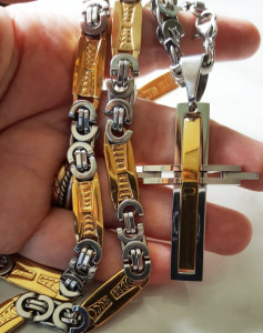 Lant +medalion INOX placat ( otel inoxidabil ) cod mihasem442