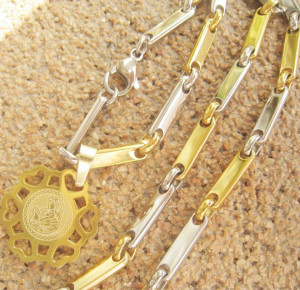 Lant +medalion INOX placat ( otel inoxidabil ) cod mihasem524