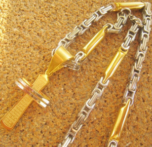 Lant +medalion INOX placat ( otel inoxidabil ) cod mihasem584