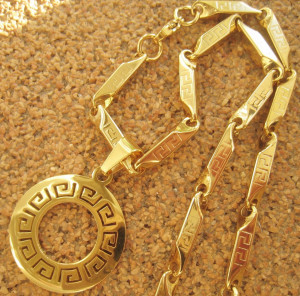 Lant +medalion INOX placat ( otel inoxidabil ) cod mihasem623