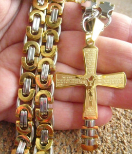 Lant +medalion INOX placat ( otel inoxidabil ) cod mihasem661