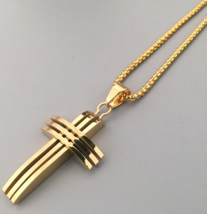Lant +medalion INOX placat ( otel inoxidabil ) cod mihasem664