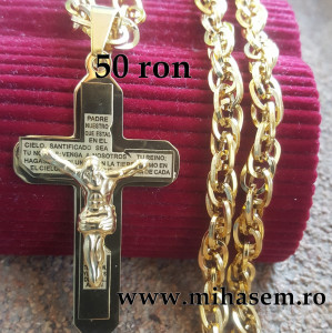 Lant +medalion INOX placat ( otel inoxidabil ) cod mihasem718