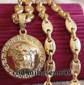 Lant +medalion INOX placat ( otel inoxidabil ) cod mihasem739