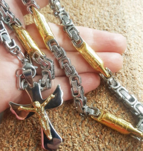 Lant +medalion INOX placat ( otel inoxidabil ) cod mihasem743