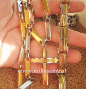 SET Lant +medalion +bratara INOX placat ( otel inoxidabil ) cod mihasem331