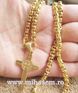 Lant +medalion INOX placat ( otel inoxidabil ) cod mihasem358