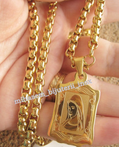 Lant +medalion INOX placat ( otel inoxidabil ) cod mihasem387