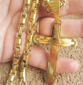 Lant +medalion INOX placat ( otel inoxidabil ) cod mihasem578