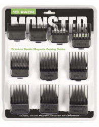 Premium Double Magnetic Clipper Guards 10pc BLACK