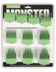 Premium Double Magnetic Clipper Guards 10pc Green