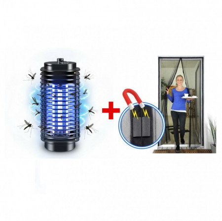 PACHET LAMPA ELECTRICA UV IMPOTRIVA MUSTELOR + PERDEA ANTI- INSECTE CU MAGNET
