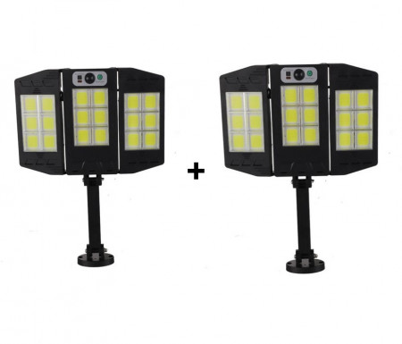 SET 2 LAMPI SOLARE TIP STRADAL 60W LED CU TELECOMANDA