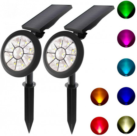 1+1 GRATIS: PROIECTOR SOLAR 7 CULORI CU 9 LED-URI
