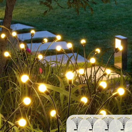 Set 4 X Lampi solare Licurici De Gradina 6 Bulbi Fiecare